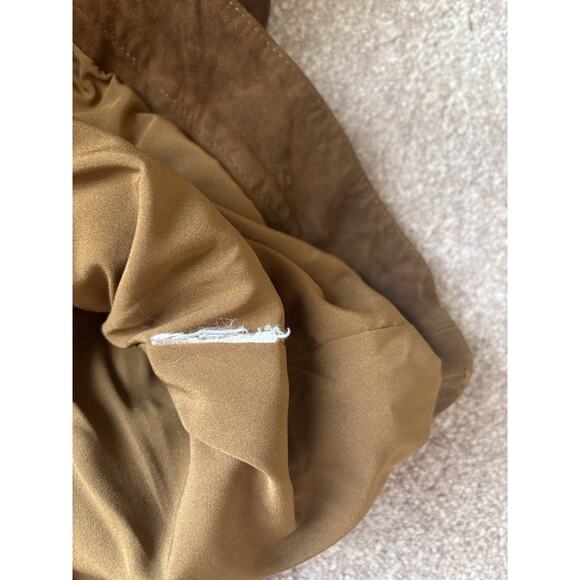 Quince Suede Trucker Jacket Brown Goat Leather Great Patina XS/S READ - Picture 10 of 10